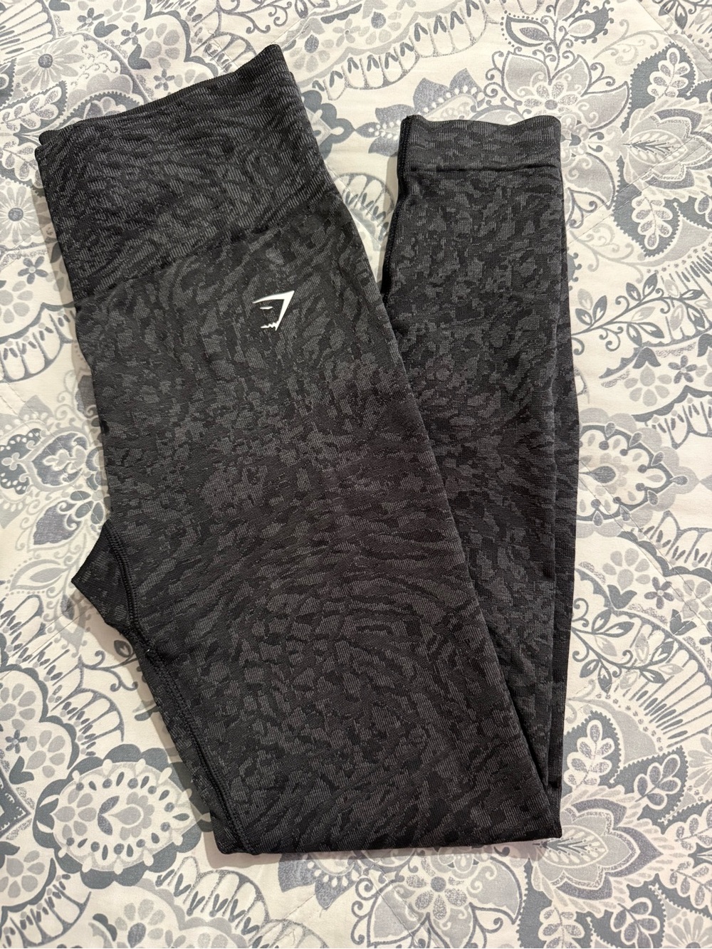 Gymshark Black Charcoal Textured Seamless Leggings